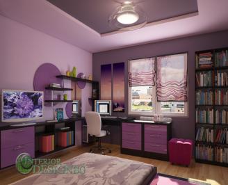 Детска стая в лилаво 